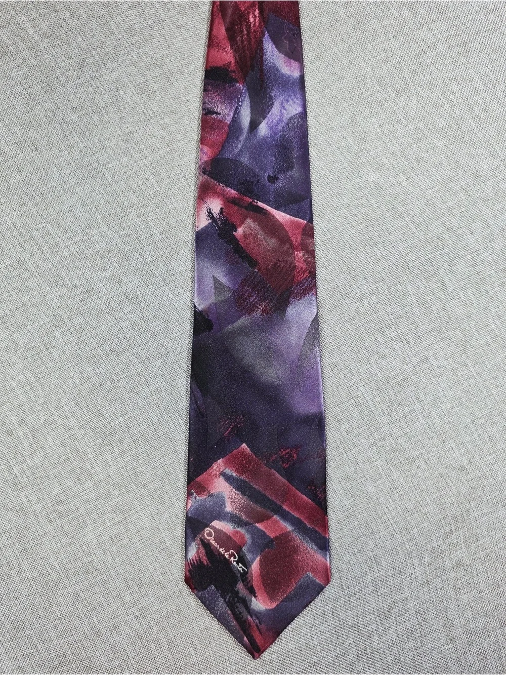 Oscar de la Renta Studio Purple Burgundy Abstract Tie